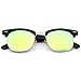 zeroUV - Premium Half Frame Colored Mirror Lens Horn Rimmed Sunglasses 50mm