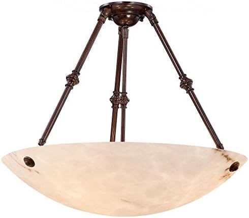 Bronze Patina 5 Light Semi-Flush Ceiling Fixture in Bronze Patina from the Virtuoso II Collection