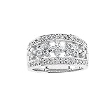 14K White Gold 3/8 ct. Created Moissanite and 1/3 ct. Diamond Fashion Ring 41urFlnGv1L. SL160 14K White Gold 3/8 ct. Created Moissanite and 1/3 ct. Diamond Fashion Ring
