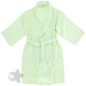 Mint Green Shawl Collar Cotton Terry Bath Robe for Women
