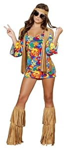 Roma Costume 3 Piece Hippie Hottie As Shown, Multi/Brown, X-Large