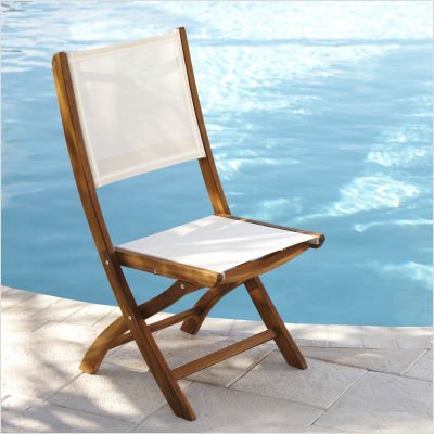 Infinita Corporation 899029001705 Plantation Teak with Ferrari Batyline Folding Chair