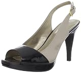 Bandolino Women's Curated Slingback Sandal,Off White/Black/Patent,10 M US