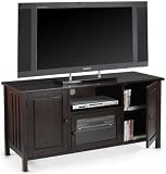 Wide Screen Tv Stand W/2wood & 3 Doors Chestnut