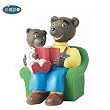 Papo - 23034 - Figurine de Collection - Tirelire De Petit Ours Brun Sur Les Genoux De Papa