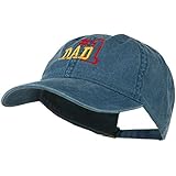 Number 1 Dad Embroidered Washed Cotton Cap - Navy
