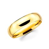 14k Yellow Gold Standard Fit wedding Band Ring Plain style 6 mm