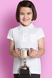 2 Pack Girls Fairtrade Cotton Polo Shirts with Stainaway