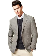 Big & Tall Collezione Wool Rich 2 Button Mini Checked Jacket
