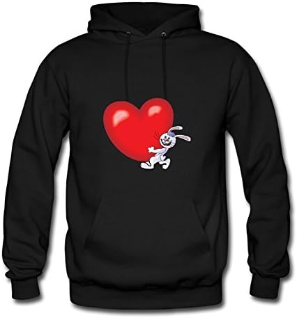 Chic Designed Black Women Rabbit Carry Big Heart Created Hoodies Small