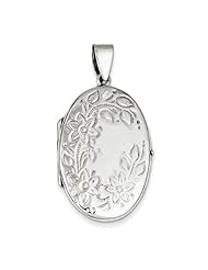 Sterling Silver 34mm Floral Locket. Metal Wt- 7g