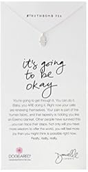 Dogeared Its Going To Be Ok Heart Hamsa Pendant Necklace, 18"