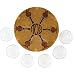 Indian wooden Seder Plate and Six Glass Bowls - Pomegranates CAT# SPW - 2