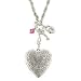 Heart Lockets Silver Tone Charm Toggle Necklace