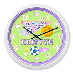 Olive Kids - Game On Personalized Clock (White)