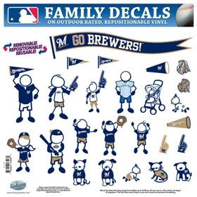 Milwaukee Brewers 11''x11'' Family Car Decal Sheet