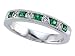 0.50 cts Diamond and Tsavorite Band With Milgrain - Platinum, 18kt White or Yellow Gold