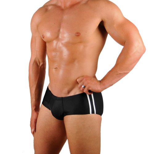 Mens Side Stripe Bikini Brief Swimsuit By Gary Majdell Sport