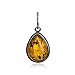 Sterling Silver Amber Drop Small Charm Pendant