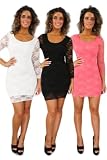 90V Ladies Bodycon Lace Fitted Dress Size 8-14 Uk - Party - Evening - Scoop neck - Fitted