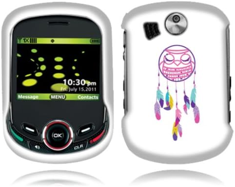 Fincibo (TM) Pantech Jest 2 TXT8045 Premium Hard Plastic Snap On Protector Cover Case Front And Back - Owl Dream Catcher
