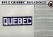 NHL 1912 Quebec Bulldogs Official Patch on Team History Card