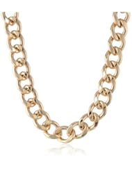 Flat Chain Link Collar Necklace, 17"+3" Extender