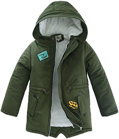 Aisin Gioro Boys Belted Fleece Trench Coat With Hood Kid Clothing Size 5-20