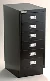 NPSG MD296BK Axcess 6 drawer under-the-desk unit Multi-Drawer unit with 3.5 Inch tall drawers BLACK