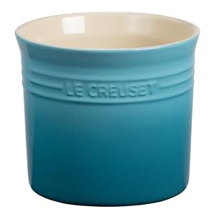 Caribbean Blue Enameled Stoneware Crock