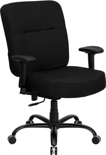 500 LB HERCULES™ Big & Tall Office Task Chair with Arms and Extra WIDE Seat - Black Fabric Upholstery