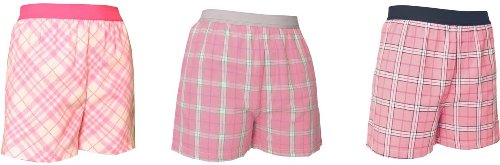 FALSE FLY - 3 Pack Lot Assorted Pastel Pink Unisex Flannel Tartan Check Cotton Plaid boxers boxer shorts available in 5 adult sizes exposed waist false fly