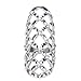 Fashion Punk Style Rhinestone Hollow Fingers Ring-Silver