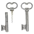 HomArt Skeleton Key Bottle Opener and Cork Pull Antique Silver
