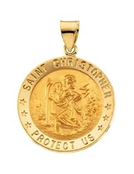 14K Yellow Gold 23.00 mm St. Christopher Medal