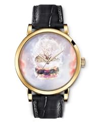 SPRAWL Aanalog Fashion Series Gold Ladies Watches of Genuine Black Leather Strap,Unique Wrist Watch for Women Girls Designed with Tree houses in glass ball