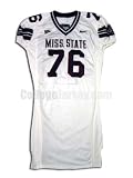 White No. 76 Game Used Mississippi State Nike Football Jersey