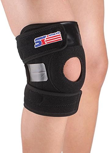 kokorest SX625 Adjustable Knee Pad Sports Leg Knee Support Brace Wrap Protector Pad Patella Guard 2 Spring Bars Black