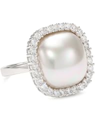 Majorica 15mm White Square Mabe Cubic Zirconia Ring, Size 7
