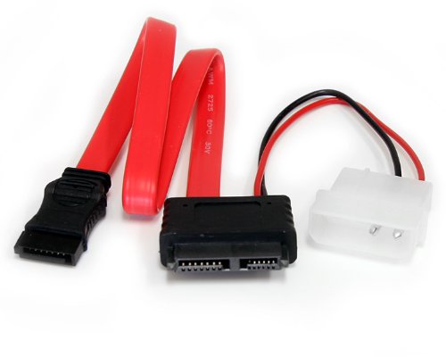StarTech Slimline SATA to SATA with LP4 Power Cable Adapter - 12-Inches (SLSATAF12)