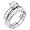 Sterling Silver Cubic Zirconia CZ Wedding Engagement Ring Set Sz 5