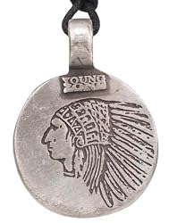 Indian Style Chief Horses Real Pewter Pendant Necklace
