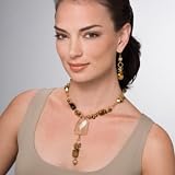 Tiger's-Eye Pendant-Necklace and Pierced Earring Set