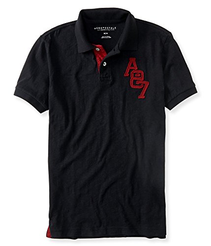 Aeropostale Men's A87 Logo Jersey Polo Shirt