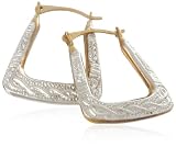 Image of 9ct Two Tone Gold AMC104375 Ladies Celtic Creole Earrings