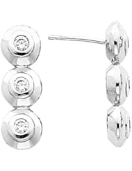 14K White Gold Three-Stone Diamond Earrings - 1.50 Ct. -- LIFETIME WARRANTY