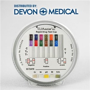 CLIAwaived Rapid Drug Test 12-Panel Cup - AMP, BAR, BZO, COC, mDMA, MTD, OPI, OXY, PCP, TCA, THC