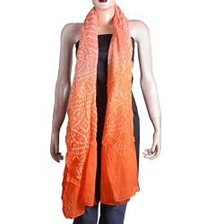 Womens Spring Clothes Accessory Neck Scarf Cotton Tie and Dye 88 x 40 inches