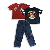 Disney - Toddler Boys Winnie The Pooh 3 Piece Jean Short Set, Red, Navy, Denim Blue