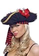 Pirate Hat With Chiffon Rouching (Black;One Size)